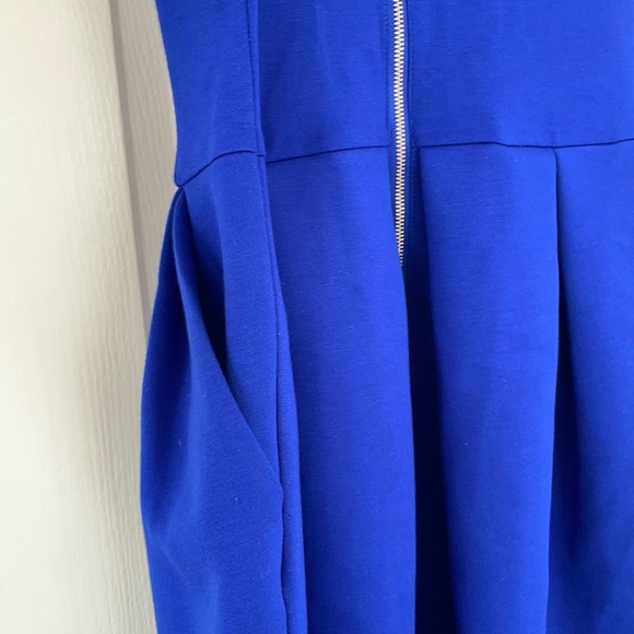 ARITZIA Wilfred Blue Pocket Pompe Pleated Dress 2 - Picture 6 of 9